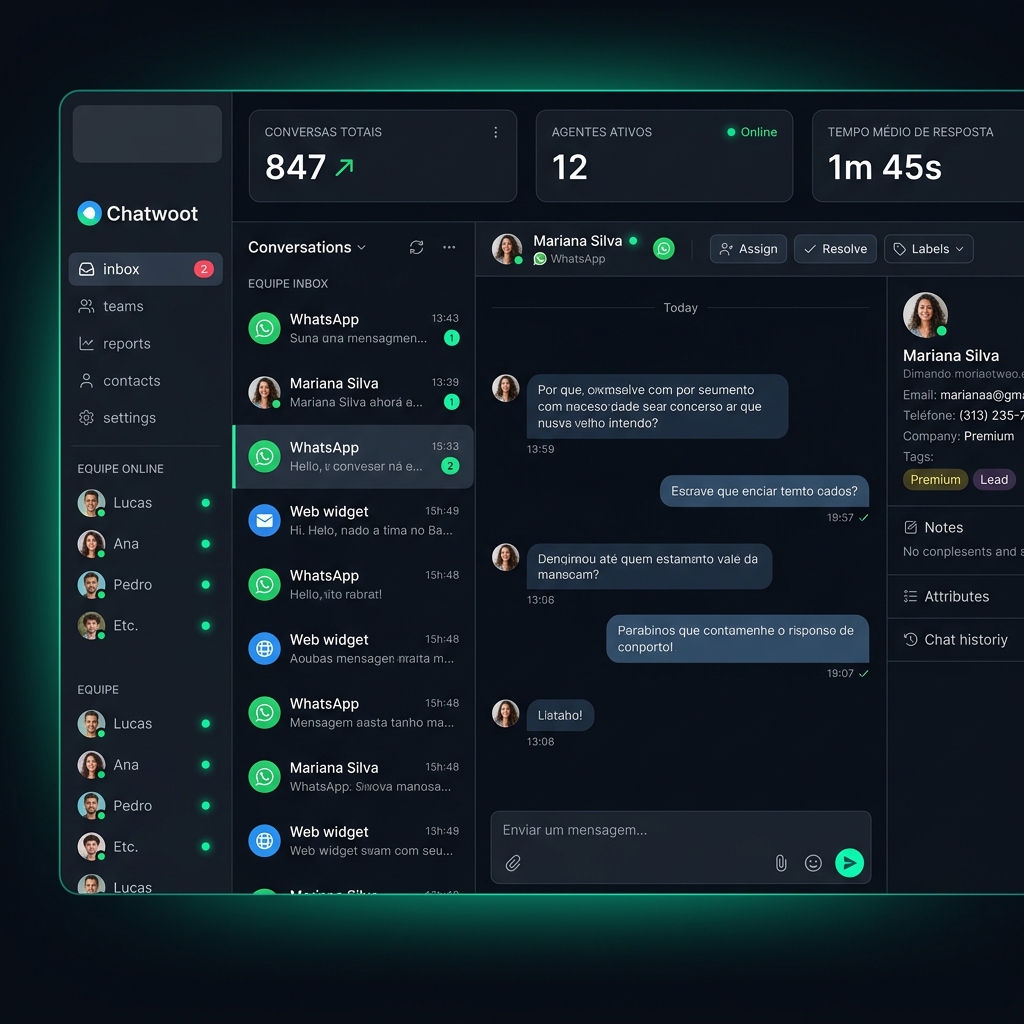 Demo Chatwoot CRM Dashboard